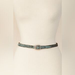 Fossil women’s 100% leather western turquoise rustic sz L studded belt beachy co